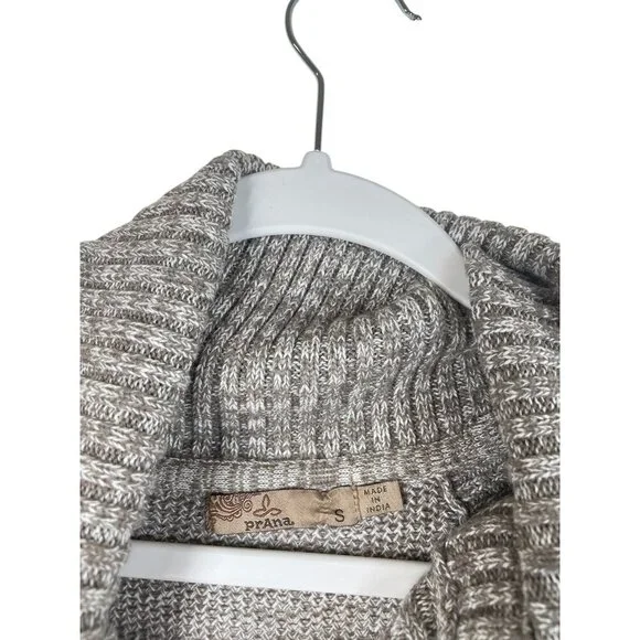 Prana Cowl Neck Archer Sweater Dress Pockets Organic Cotton Wool Blend Neutral - Picture 4 of 10